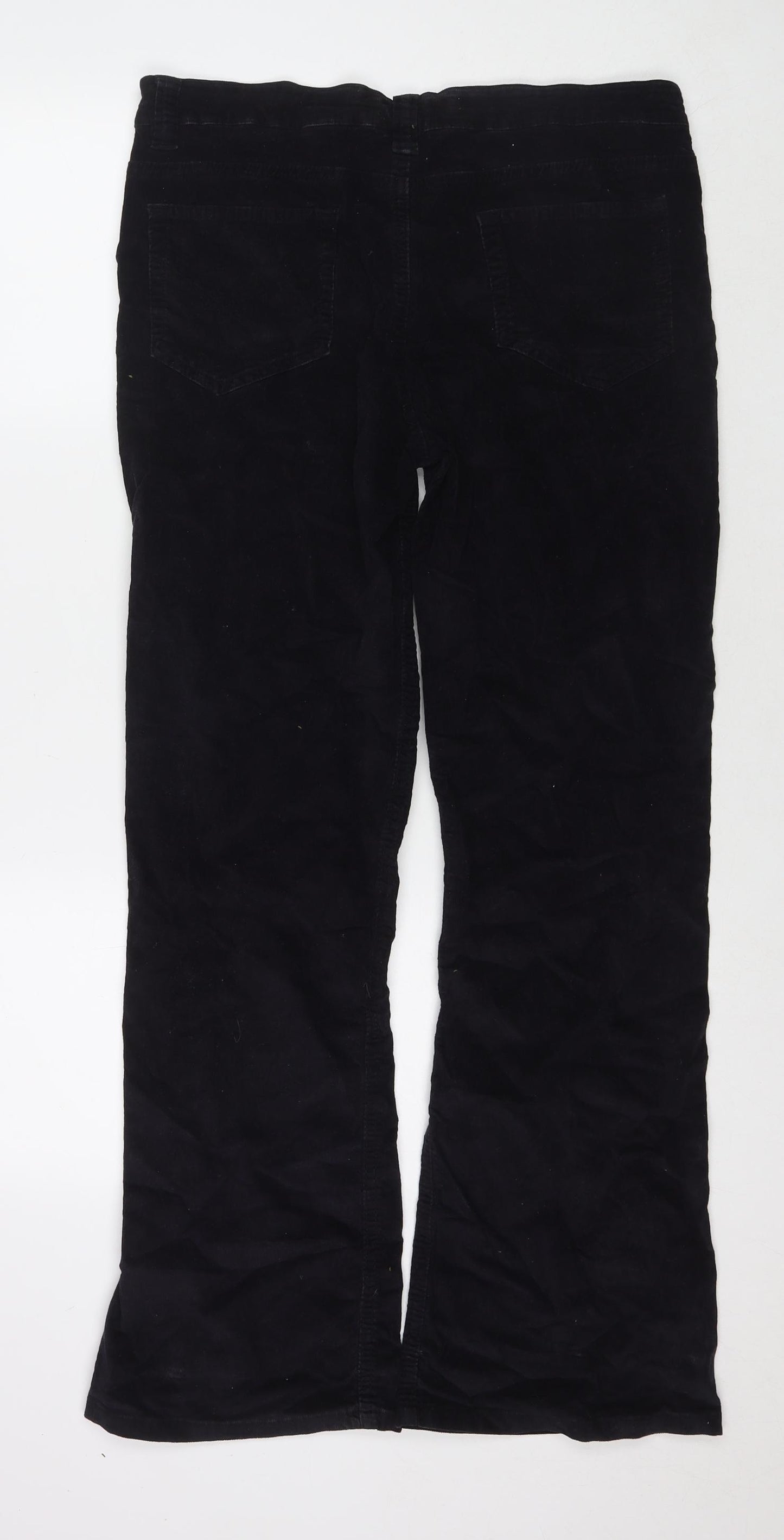 Denim & Co. Womens Blue Cotton Trousers Size 14 L31 in Regular Zip