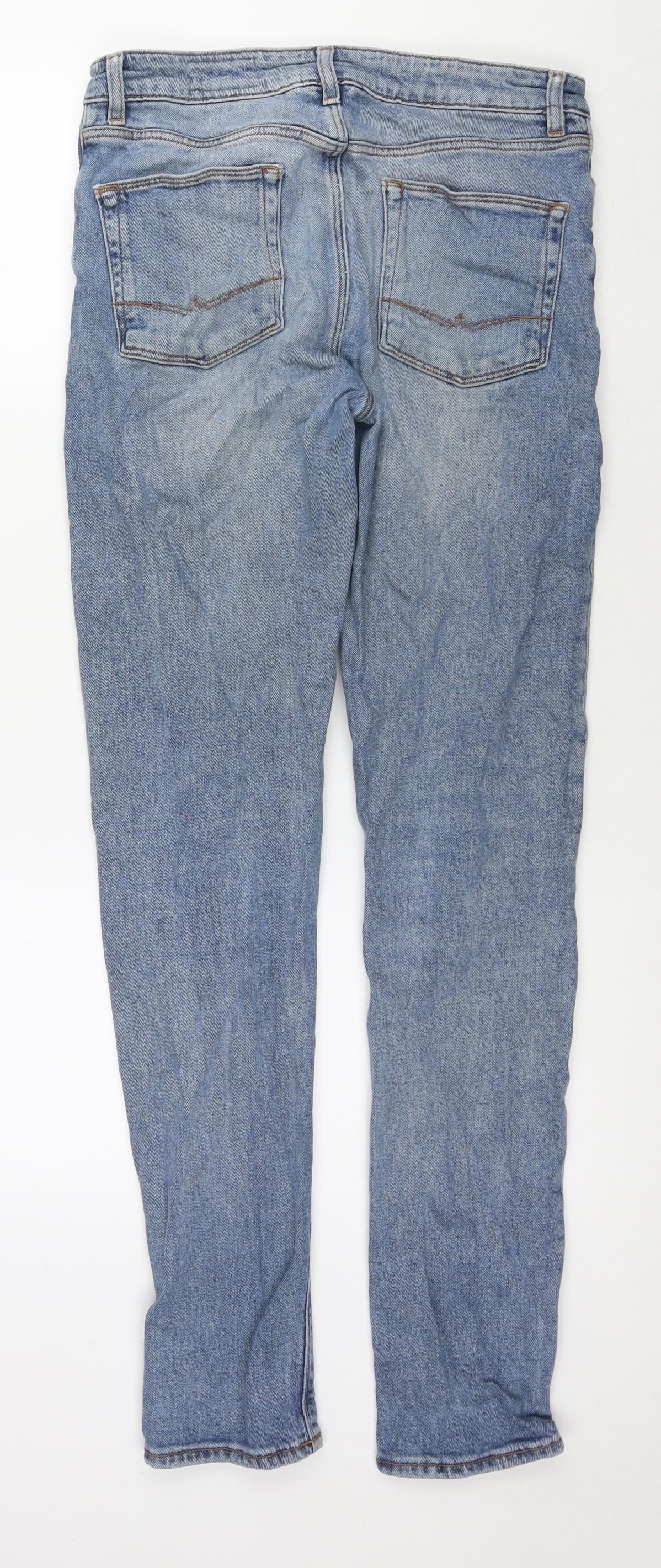 ASOS Mens Blue Cotton Skinny Jeans Size 30 in L32 in Regular Zip