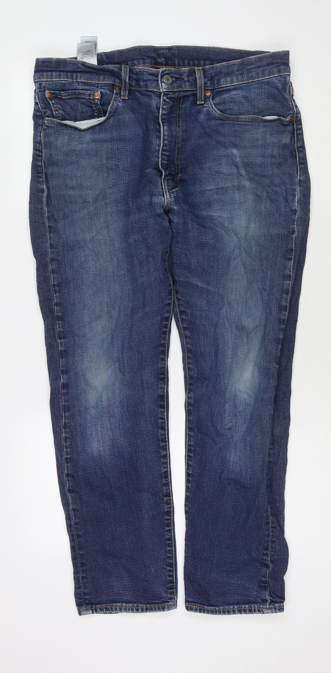 Levi's Mens Blue Cotton Straight Jeans Size 36 in L30 in Regular Zip