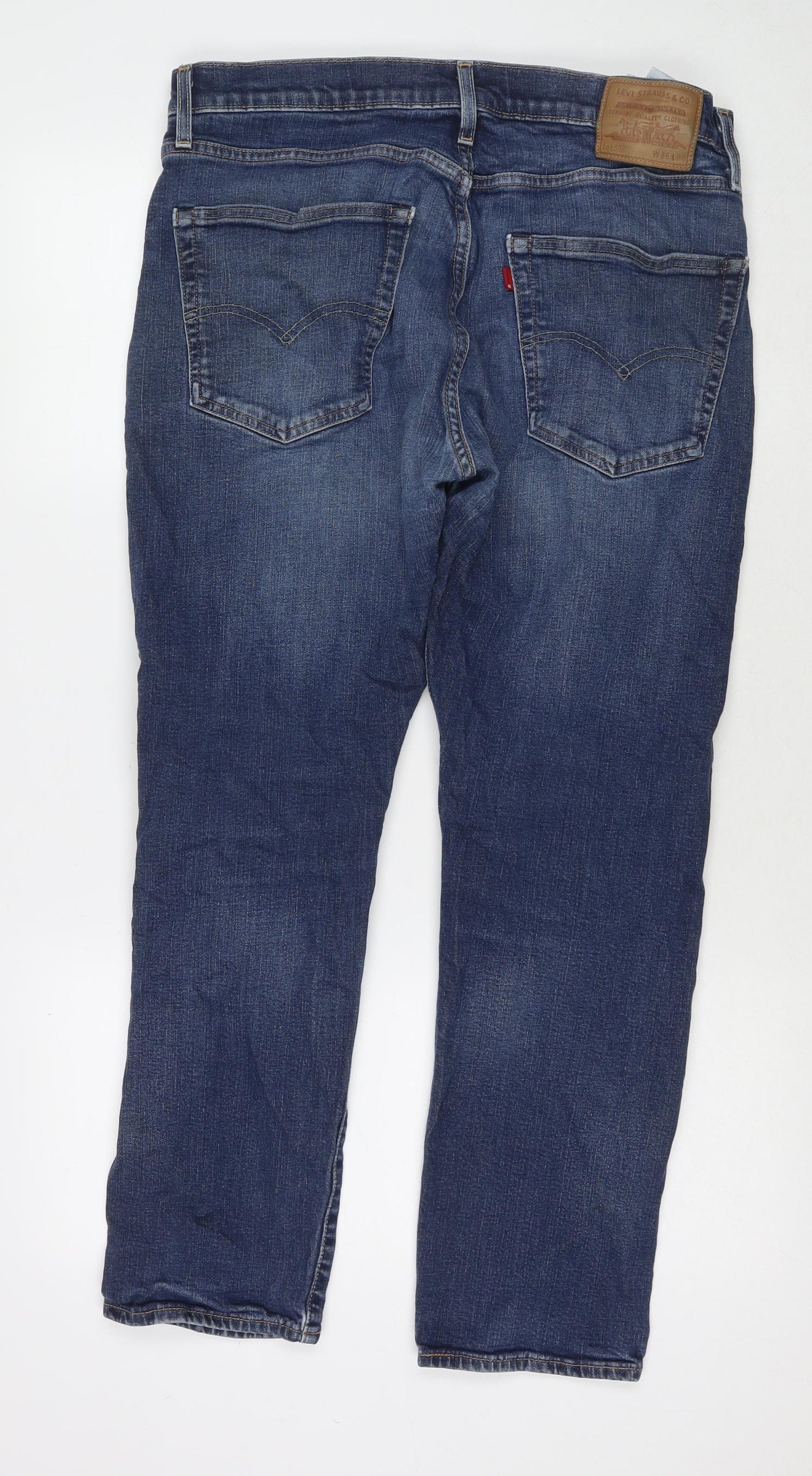 Levi's Mens Blue Cotton Straight Jeans Size 36 in L30 in Regular Zip