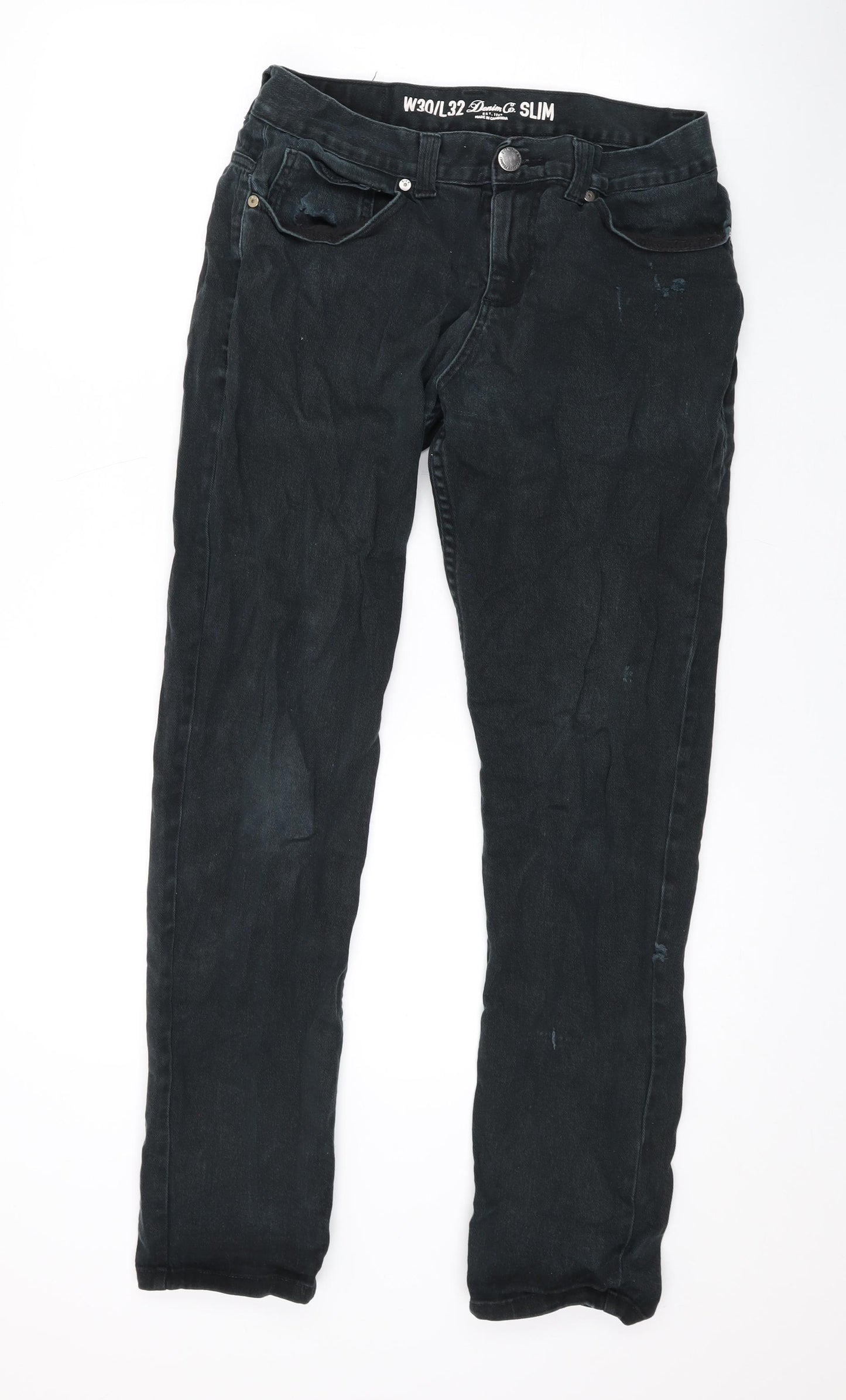 Denim & Co. Mens Black Cotton Skinny Jeans Size 30 in L30 in Regular Zip