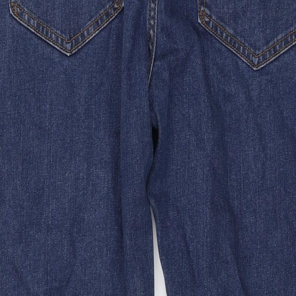 Marks and Spencer Mens Blue Cotton Straight Jeans Size 32 in L30 in Regular Zip