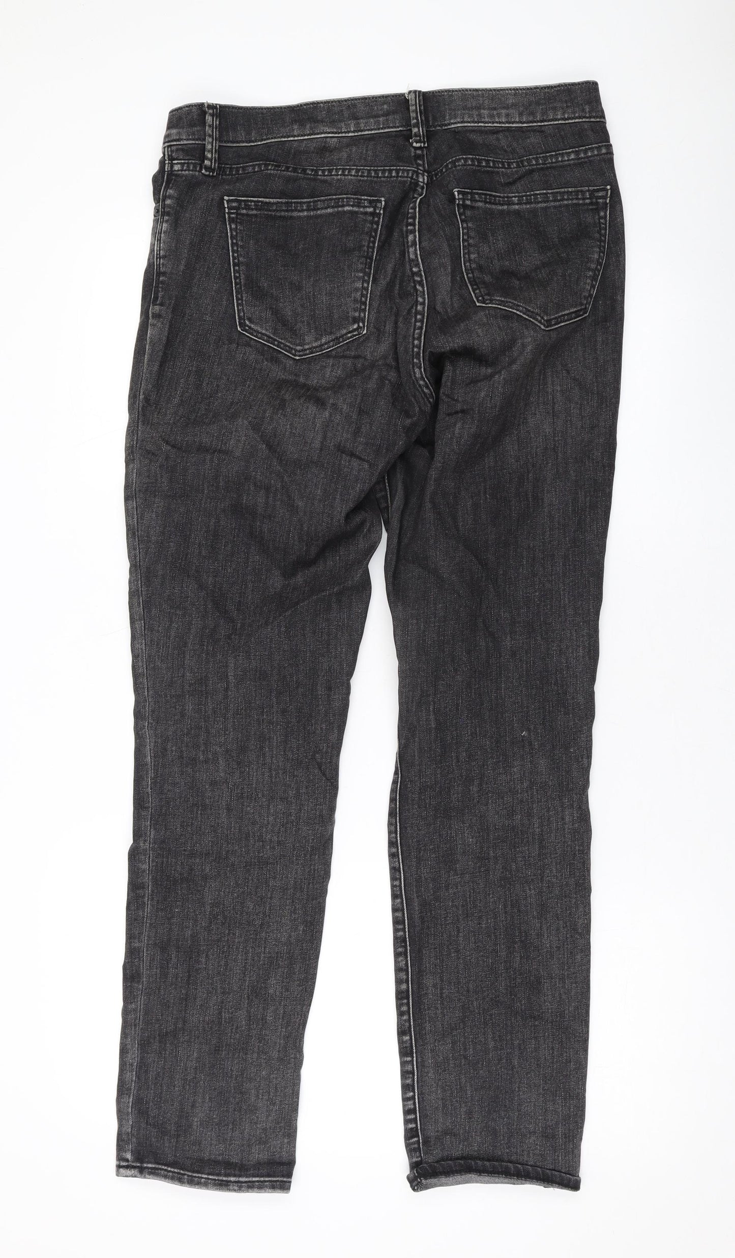 Gap Mens Black Cotton Straight Jeans Size 30 in L29 in Regular Zip