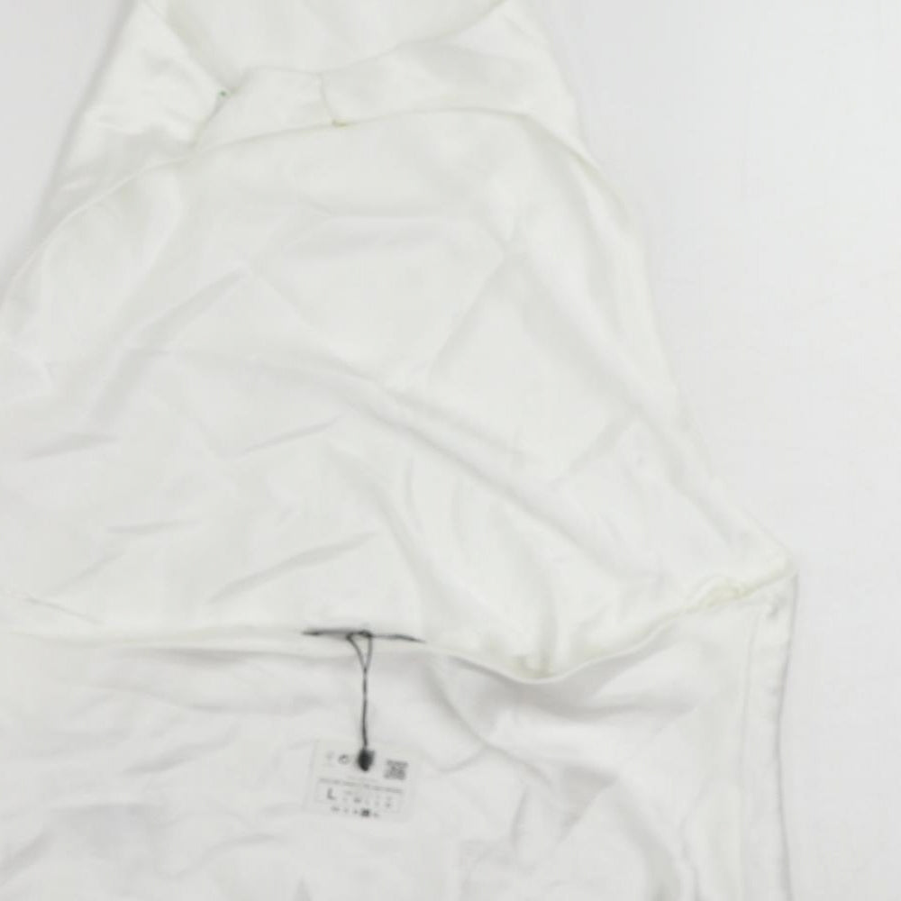 Zara Womens White Polyester Basic Blouse Size L Halter - Backless