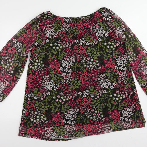 Evans Womens Multicoloured Floral Polyester Basic Blouse Size 16 Off the Shoulder