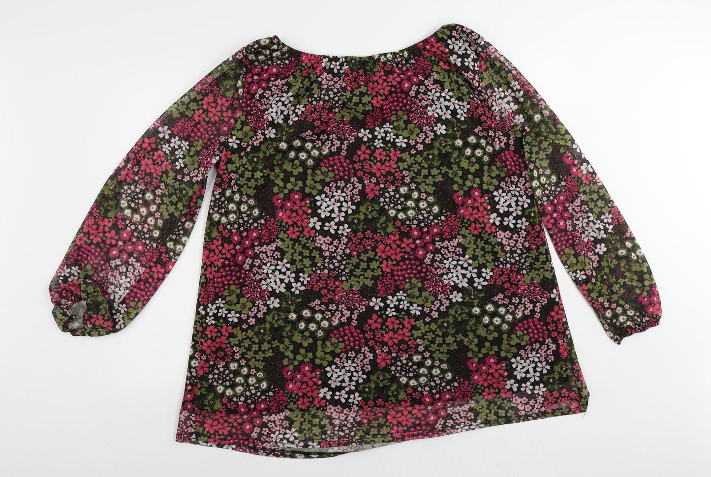 Evans Womens Multicoloured Floral Polyester Basic Blouse Size 16 Off the Shoulder