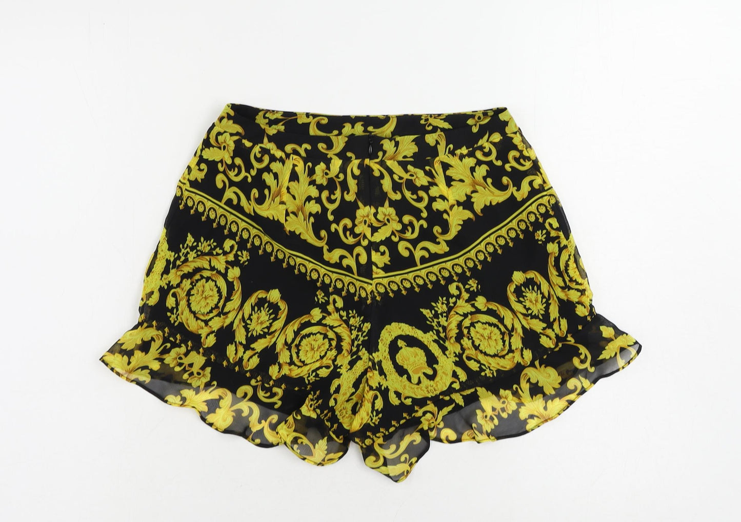 Love & Other Things Womens Black Paisley Polyester Basic Shorts Size S L3 in Regular Zip