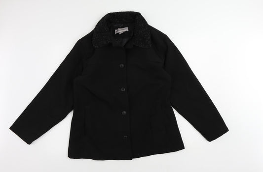 Port Authority Womens Black Jacket Size L Button