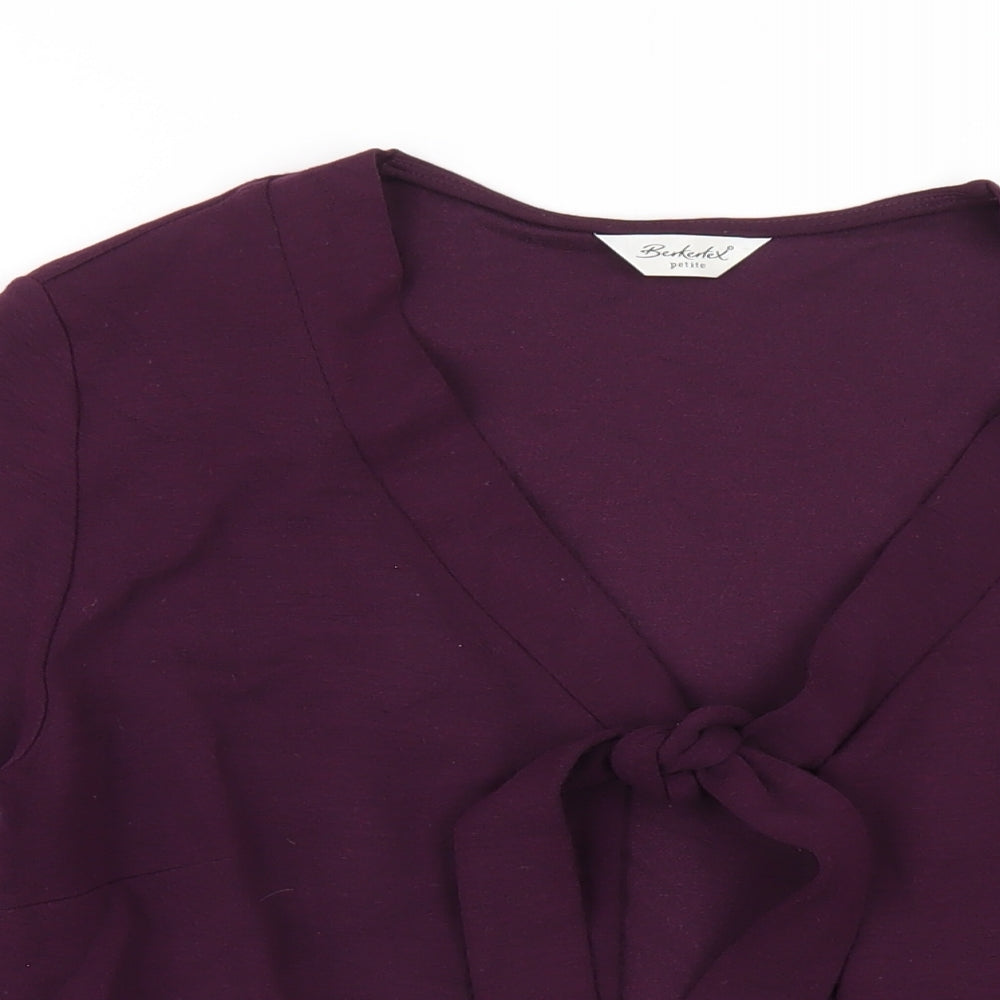 Berkertex Womens Purple V-Neck Viscose Cardigan Jumper Size 14