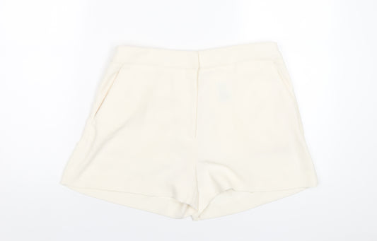 H&M Womens Ivory Polyester Basic Shorts Size 12 Regular Zip