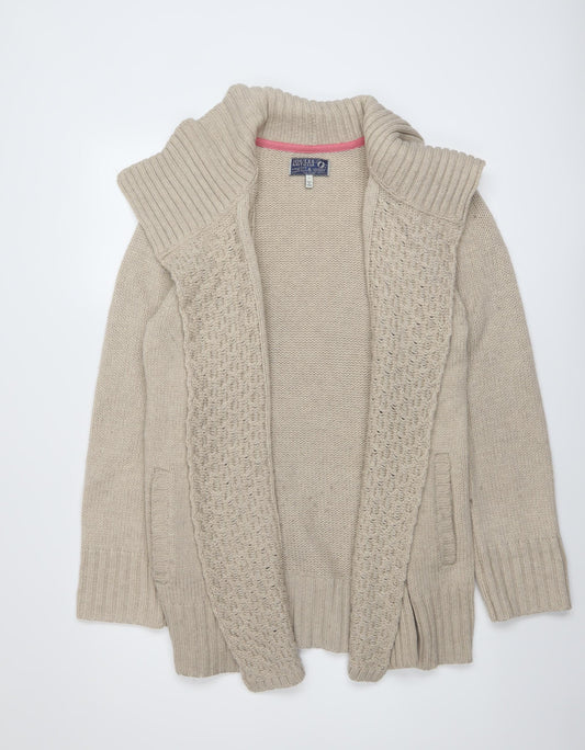 Joules Womens Beige V-Neck Acrylic Cardigan Jumper Size S