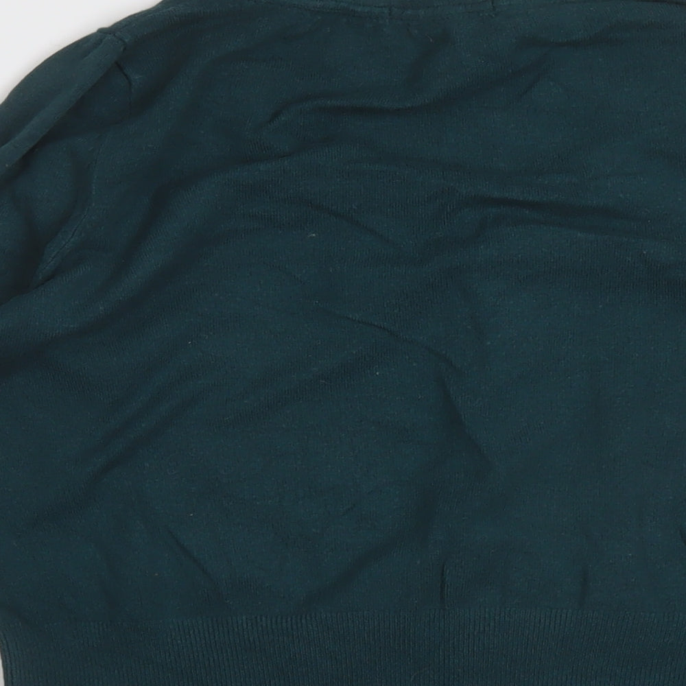 Marks and Spencer Womens Green Round Neck Viscose Pullover Jumper Size 14