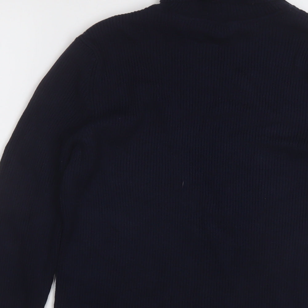 Marks and Spencer Womens Blue Roll Neck Viscose Pullover Jumper Size 14