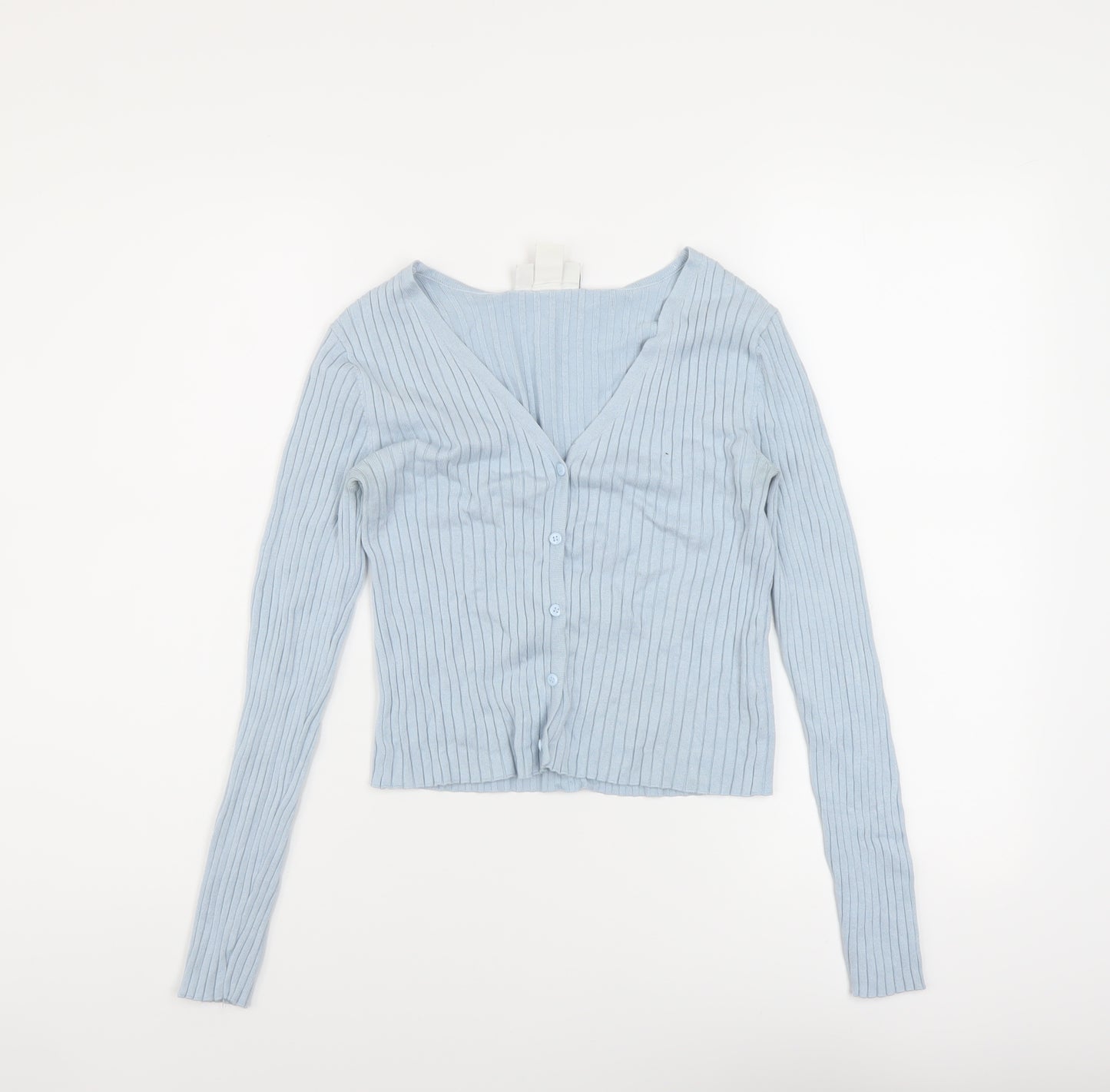 Monki Womens Blue V-Neck Viscose Cardigan Jumper Size S