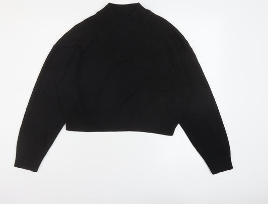 H&M Womens Black Mock Neck Acrylic Pullover Jumper Size S