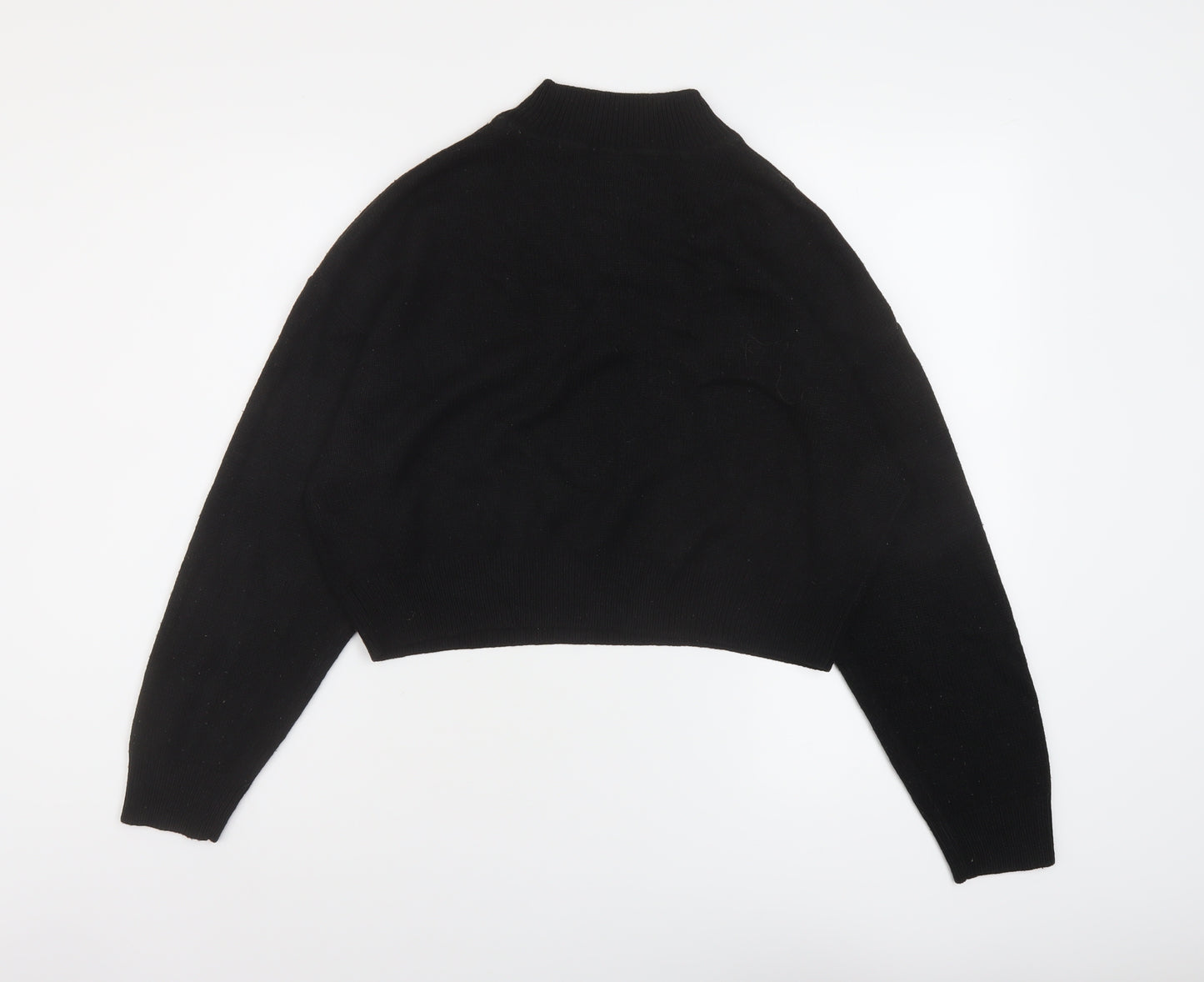 H&M Womens Black Mock Neck Acrylic Pullover Jumper Size S