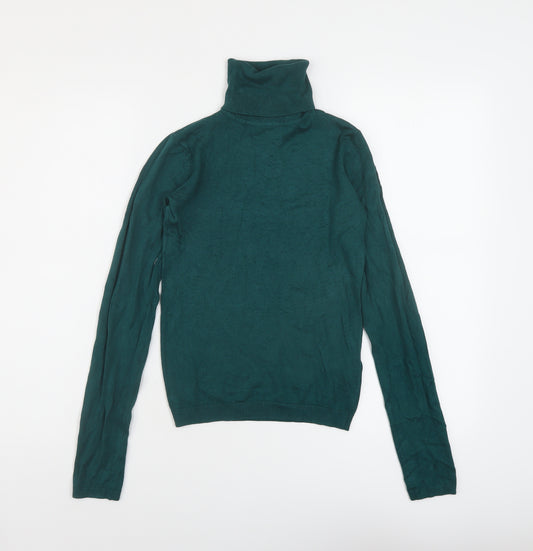 Pull&Bear Womens Green Roll Neck Viscose Pullover Jumper Size S