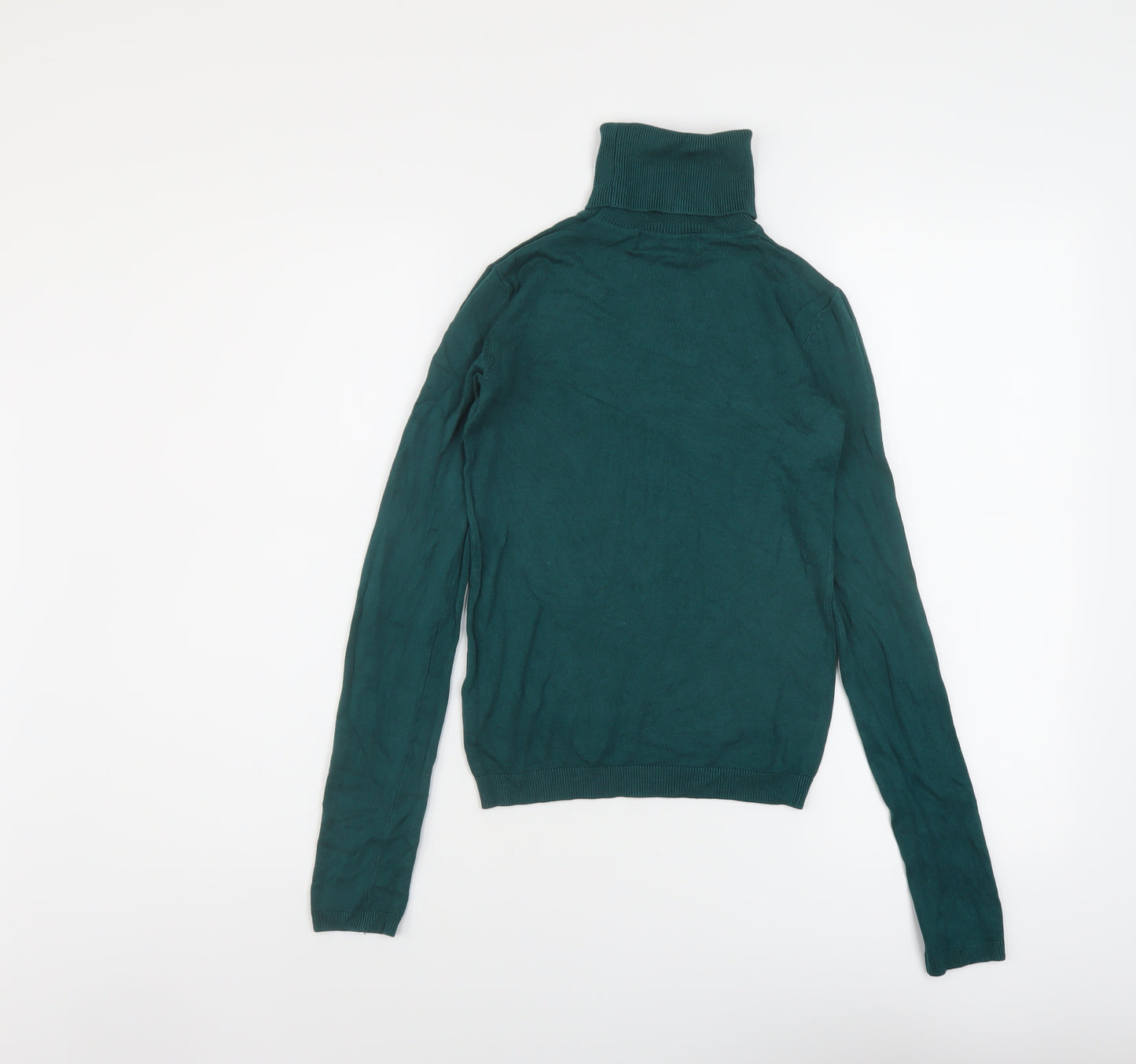 Pull&Bear Womens Green Roll Neck Viscose Pullover Jumper Size S