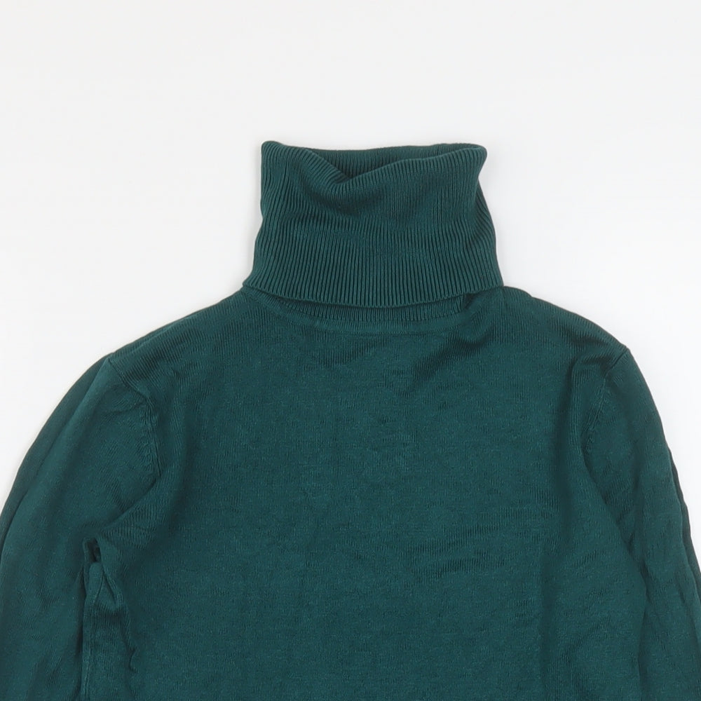 Pull&Bear Womens Green Roll Neck Viscose Pullover Jumper Size S