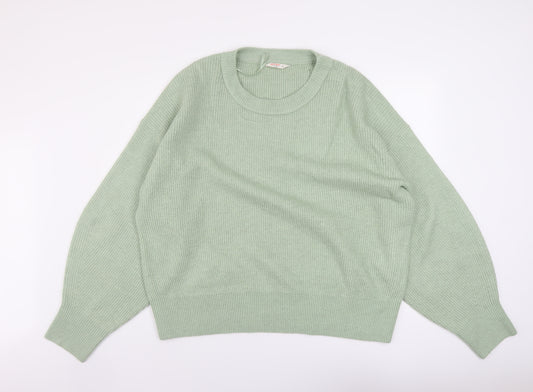 John Lewis Womens Green Scoop Neck Acrylic Pullover Jumper Size XL