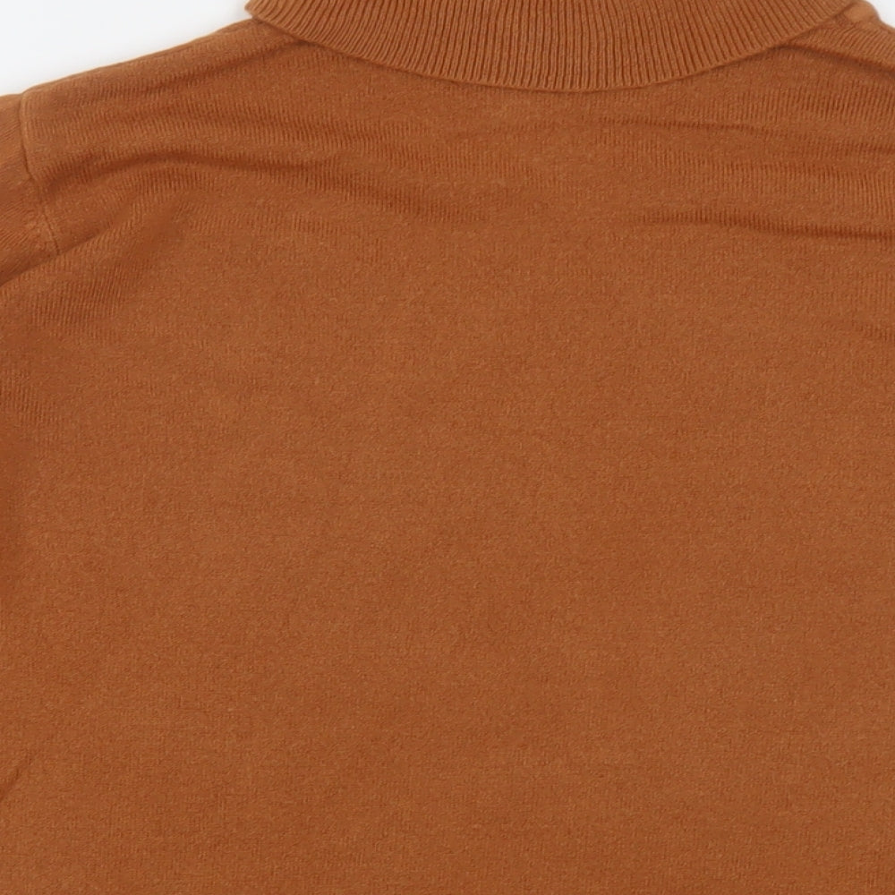 Marks and Spencer Womens Brown Roll Neck Acrylic Pullover Jumper Size 16