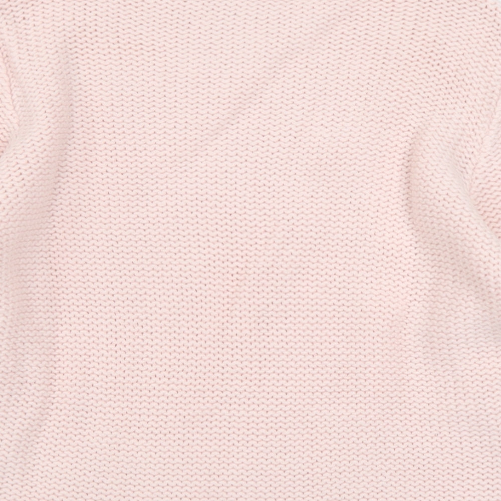 M&Co Womens Pink Mock Neck Acrylic Pullover Jumper Size 14