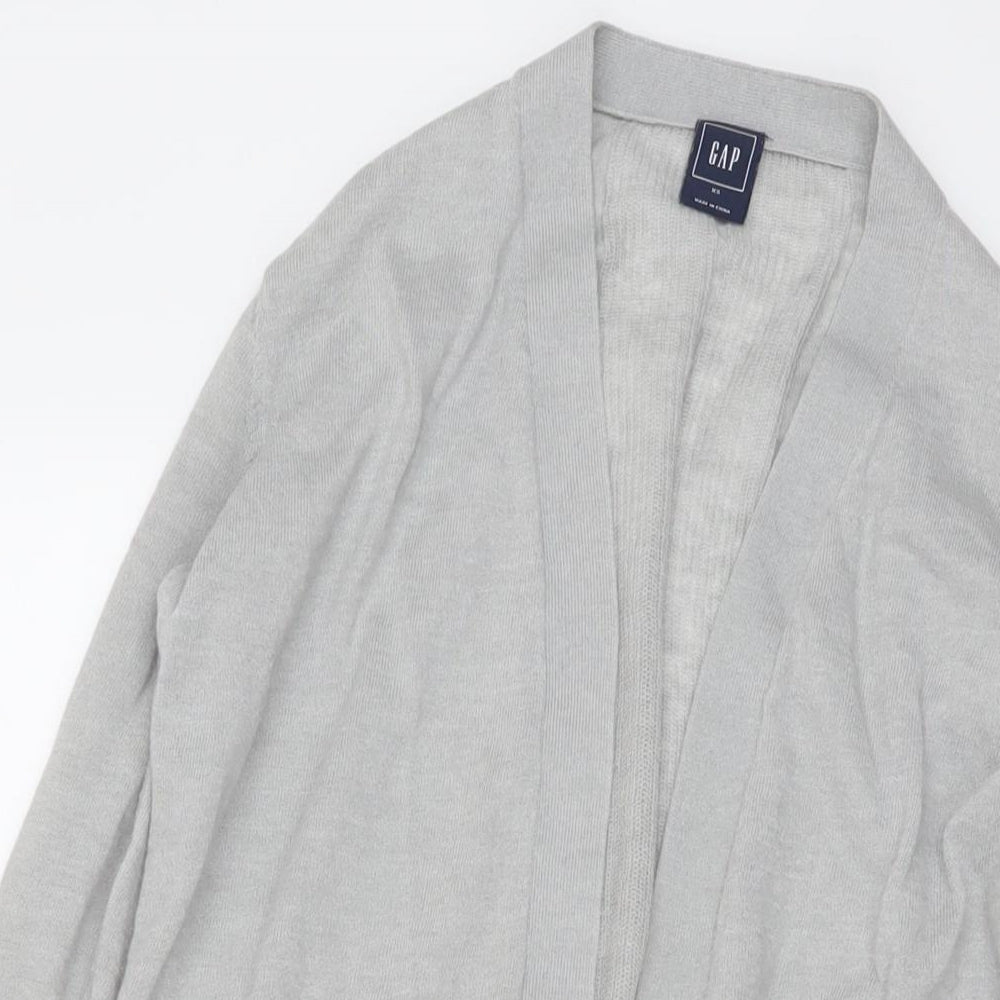 Gap Womens Grey V-Neck Linen Cardigan Jumper Size XS