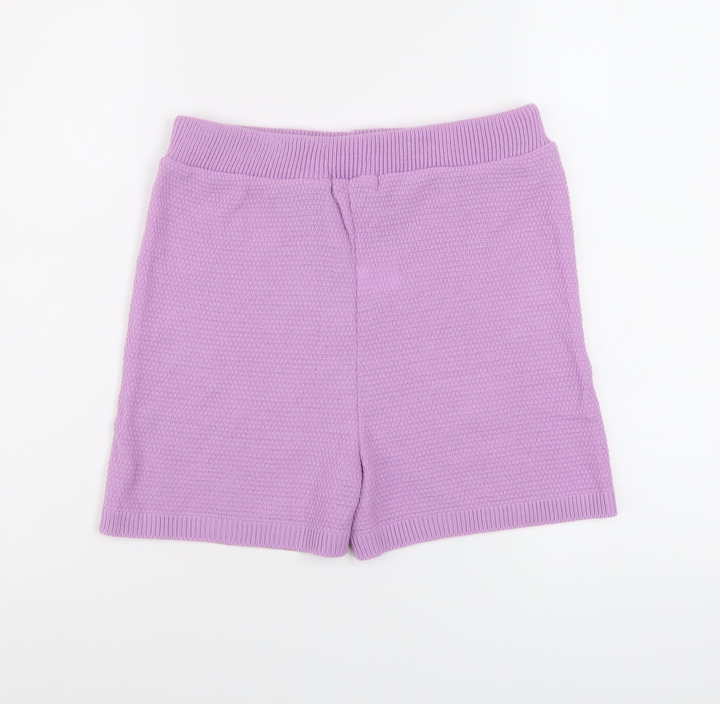 Missempire Womens Purple Acrylic Basic Shorts Size 10 L3 in Regular Pull On