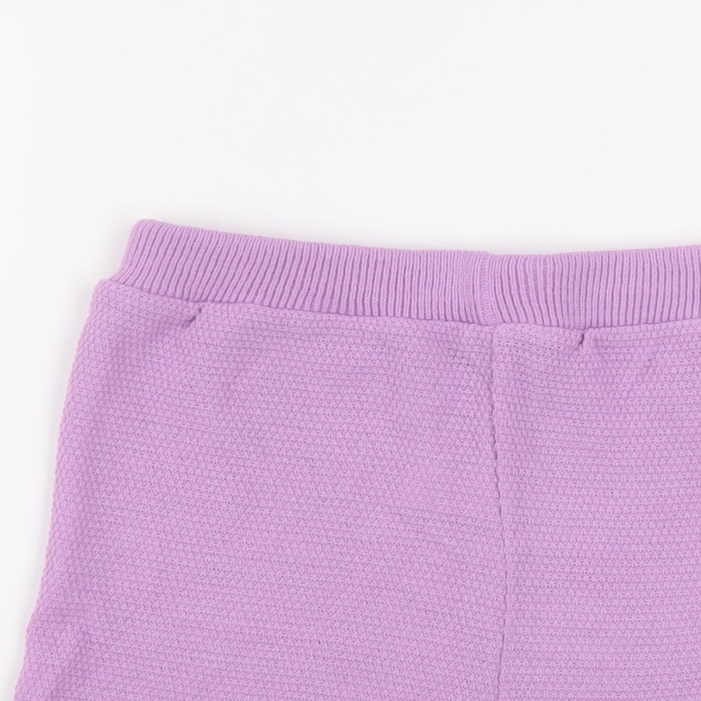 Missempire Womens Purple Acrylic Basic Shorts Size 10 L3 in Regular Pull On