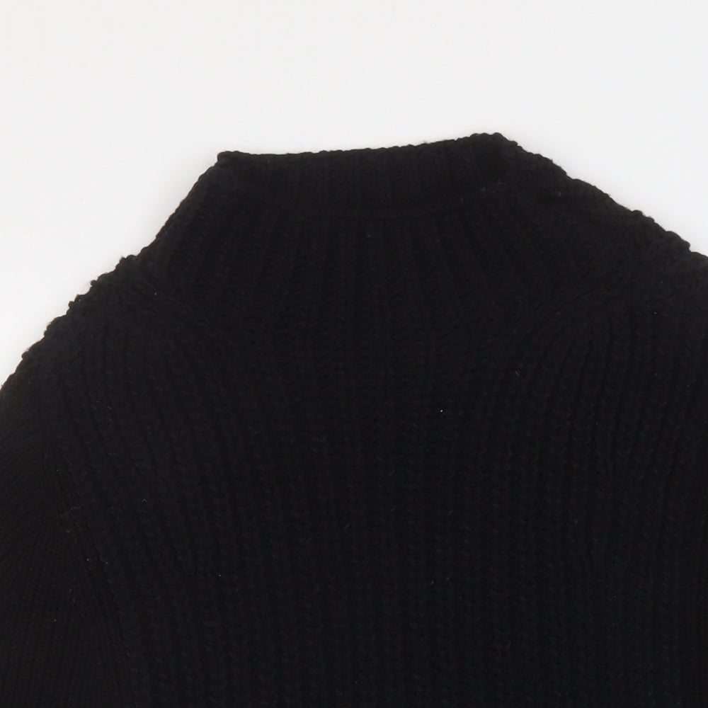 Topshop Womens Black Mock Neck Acrylic Pullover Jumper Size S