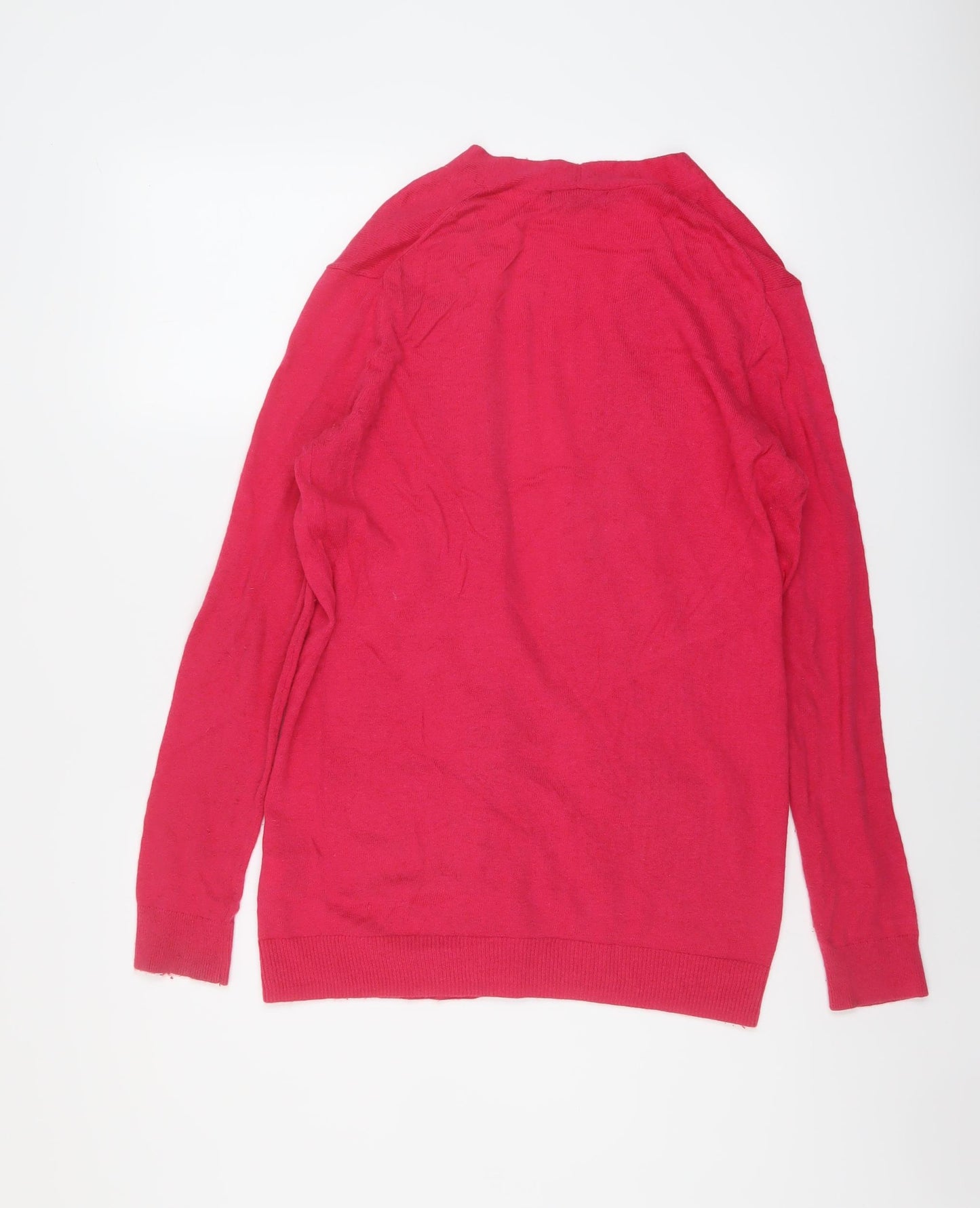 Gap Womens Pink V-Neck Cotton Cardigan Jumper Size S