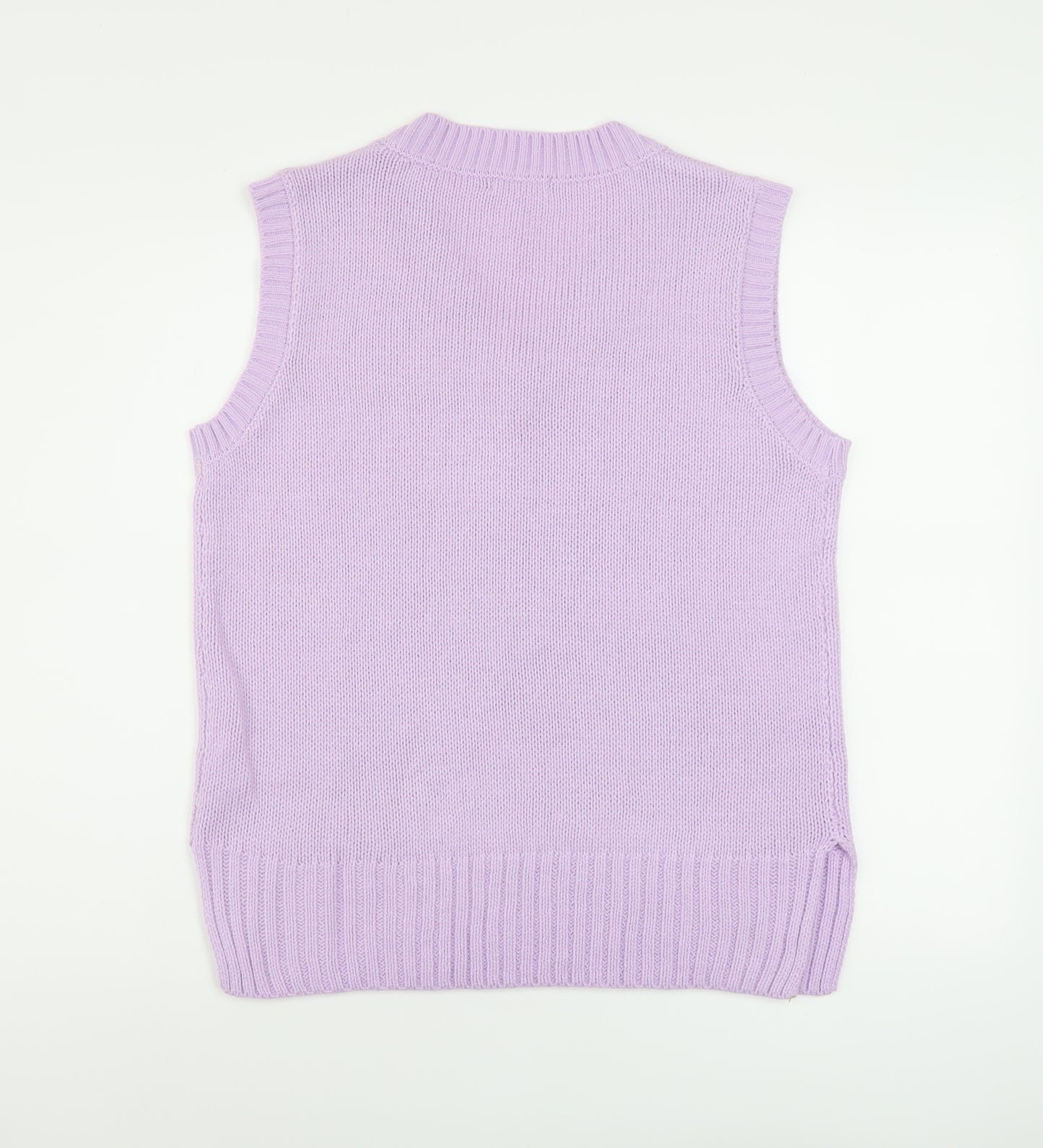 Boohoo Womens Purple V-Neck Acrylic Vest Jumper Size S