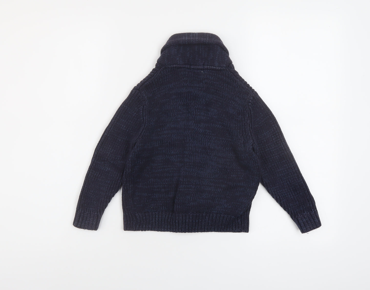 Jasper Conran Boys Blue V-Neck Cotton Cardigan Jumper Size 4-5 Years Button