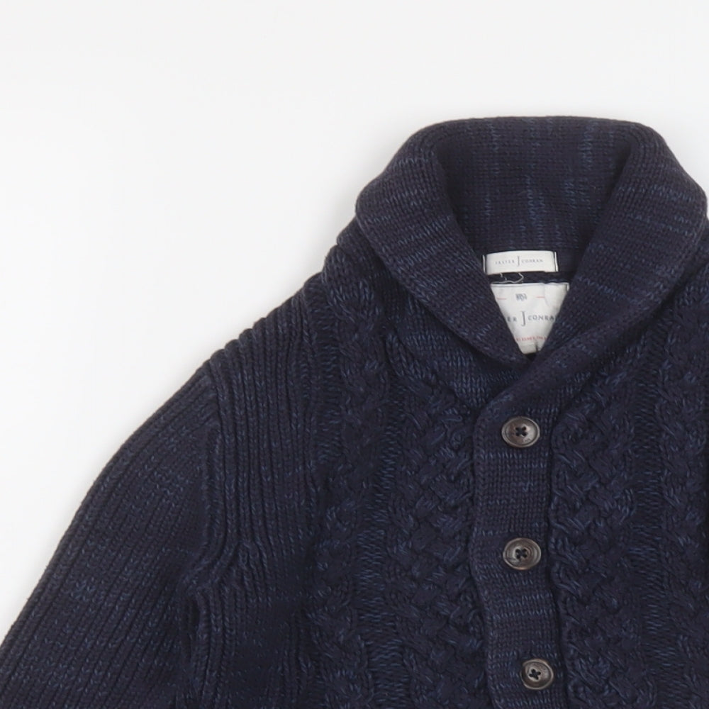 Jasper Conran Boys Blue V-Neck Cotton Cardigan Jumper Size 4-5 Years Button