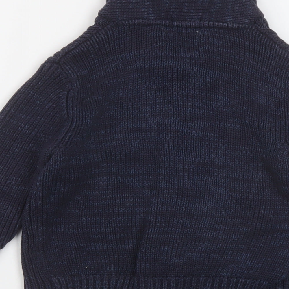 Jasper Conran Boys Blue V-Neck Cotton Cardigan Jumper Size 4-5 Years Button