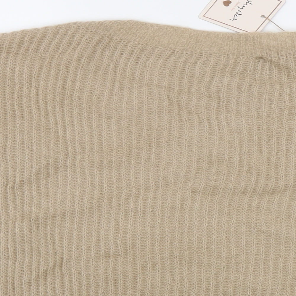 Why Not? Womens Beige Boat Neck Mohair Pullover Jumper One Size