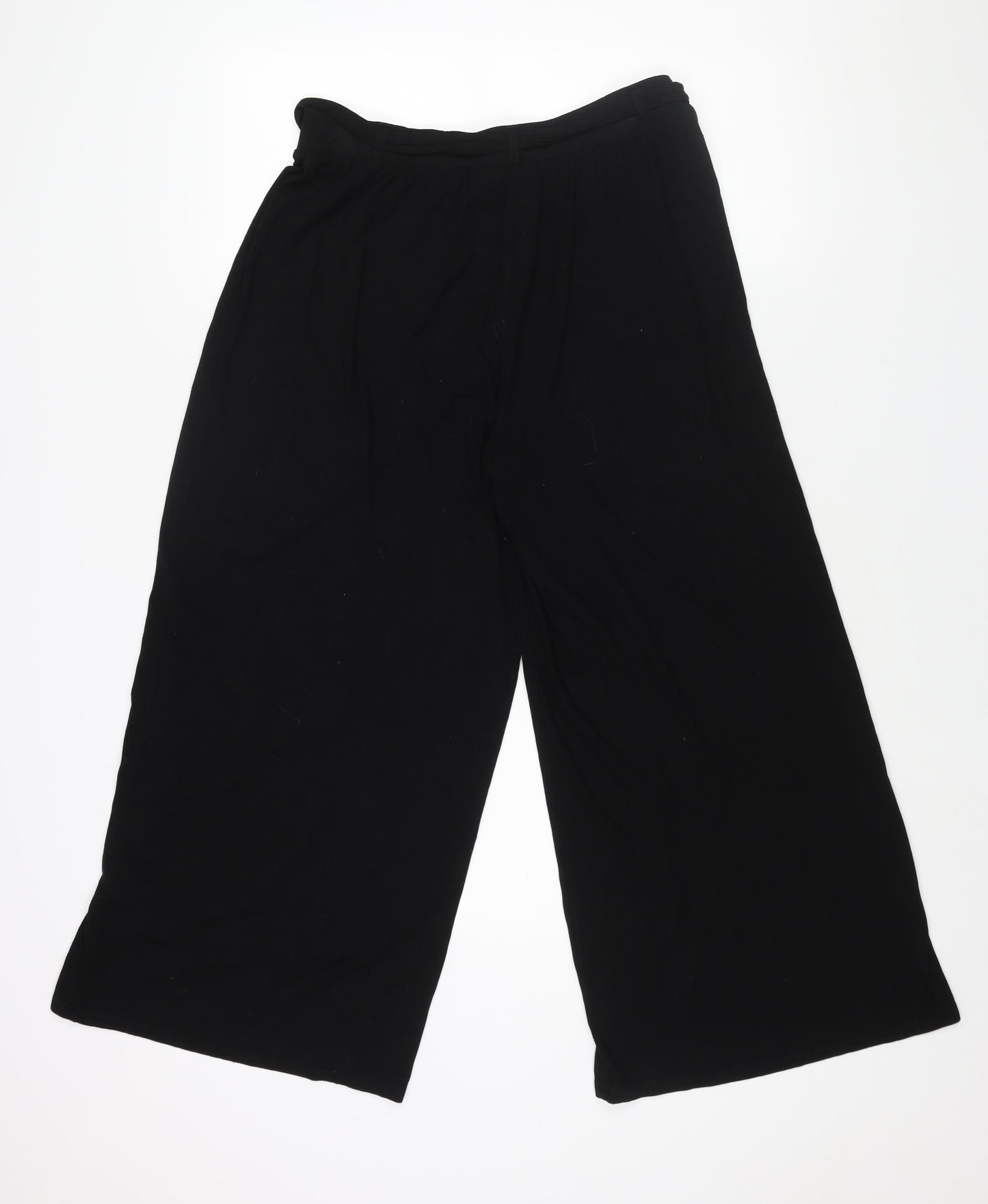 ASOS Womens Black Viscose Trousers Size 14 L26 in Regular - Belted