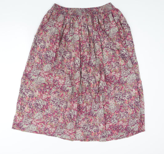 Laura Ashley Womens Multicoloured Floral Cotton Peasant Skirt Size 16