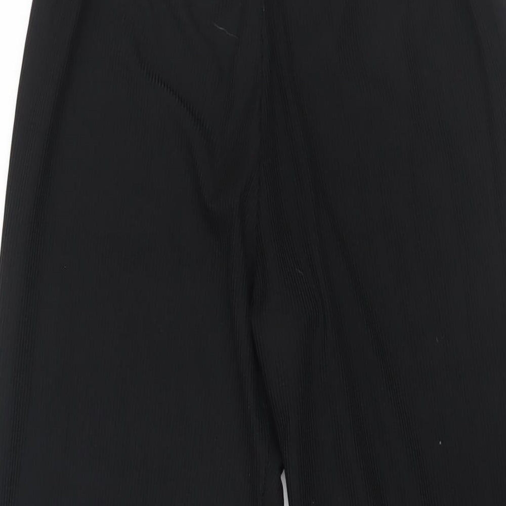 Boohoo Womens Black Polyester Trousers Size 14 L31 in Regular