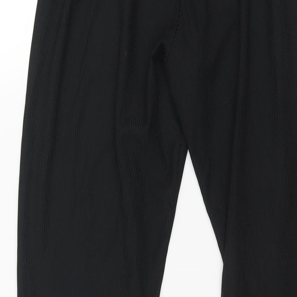 Boohoo Womens Black Polyester Trousers Size 14 L31 in Regular