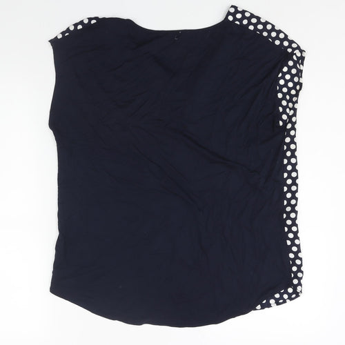 Witchery Womens Blue Polyester Basic Blouse Size M V-Neck - Polka Dot Print