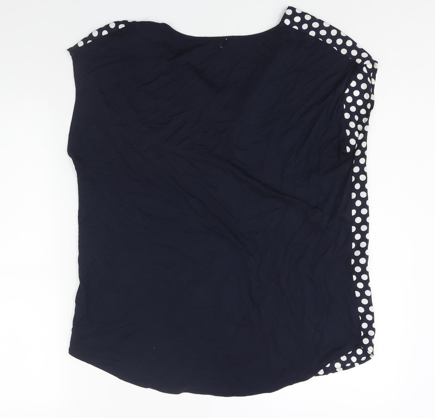 Witchery Womens Blue Polyester Basic Blouse Size M V-Neck - Polka Dot Print