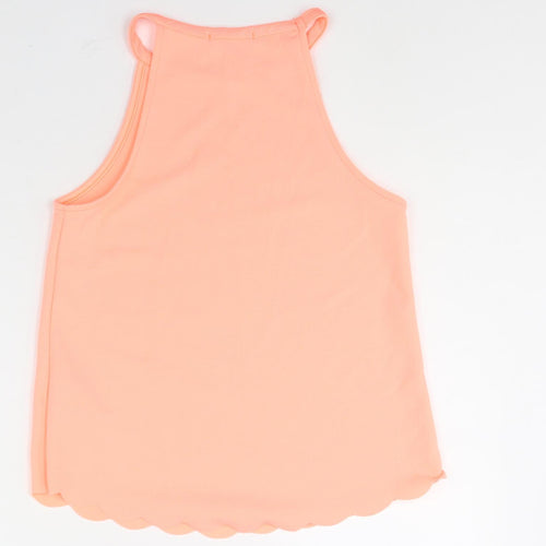 New Look Womens Pink Polyester Camisole Blouse Size 8 Round Neck - Neon