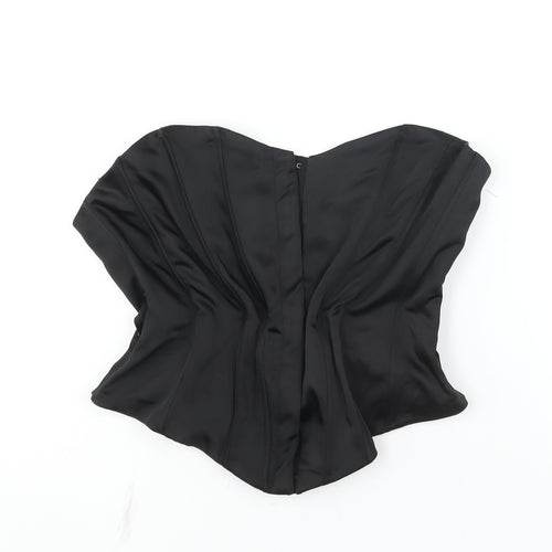 Zara Womens Black Polyester Basic Blouse Size L Sweetheart - Corset