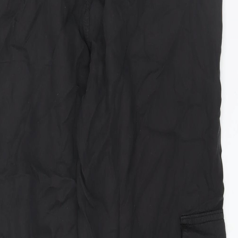 Saint Tropez Clothing Womens Black Cotton Trousers Size M L30 in Regular Zip - Belted