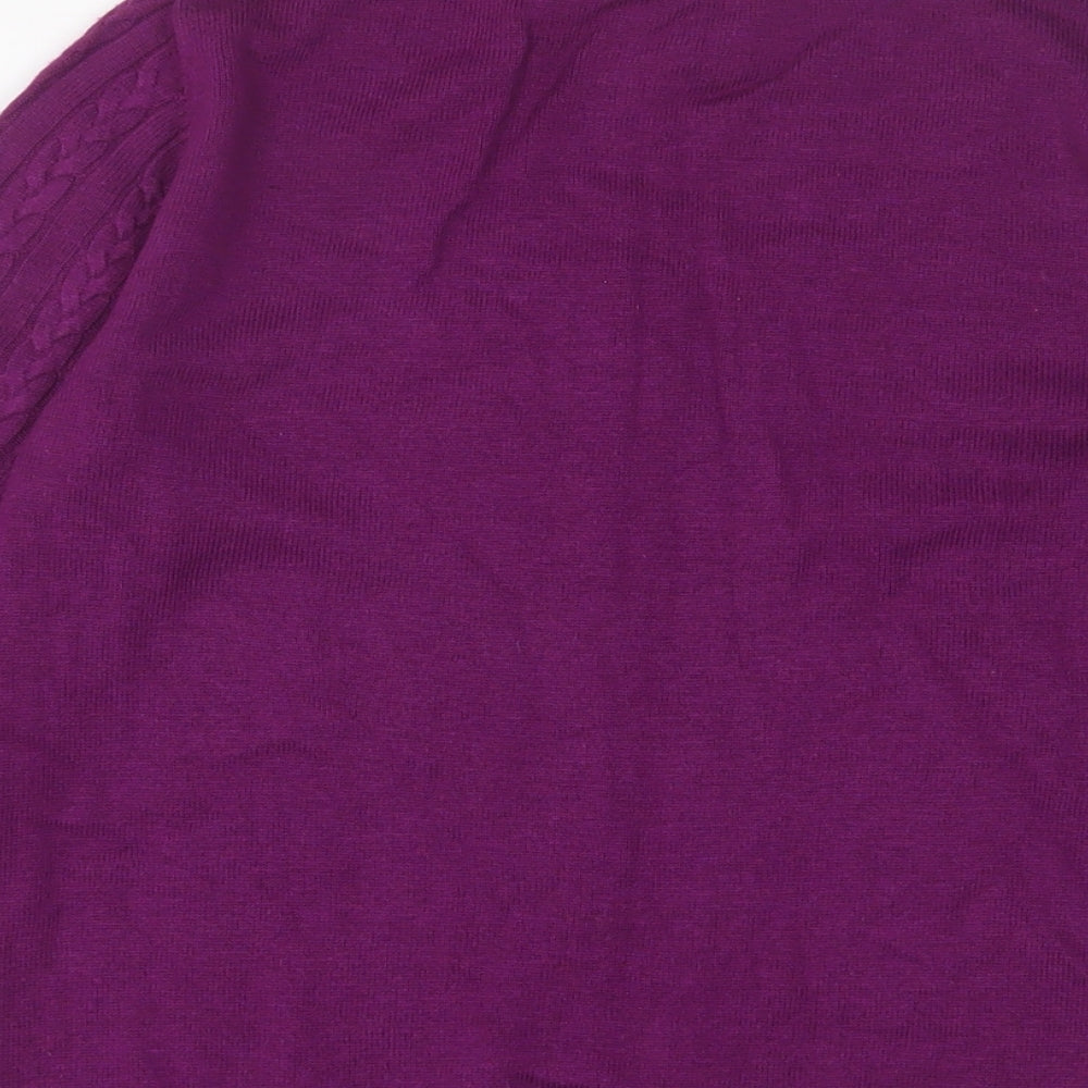 H&M Womens Purple Scoop Neck Acrylic Pullover Jumper Size M