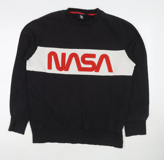 NASA Mens Black Cotton Pullover Sweatshirt Size L - NASA