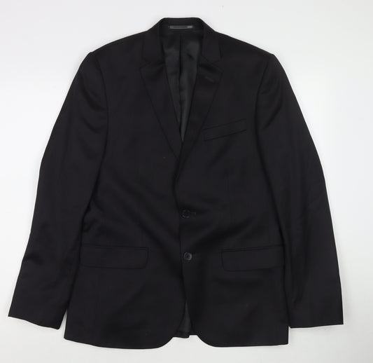 Frencheye Mens Black Wool Jacket Suit Jacket Size 38 Regular