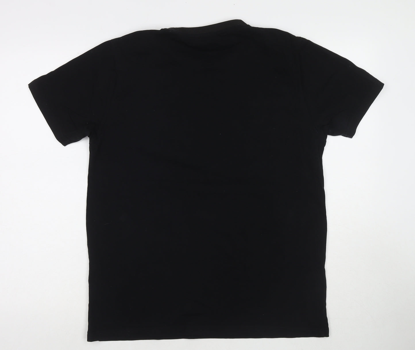 Alessandro Zavetti Mens Black Cotton T-Shirt Size L Round Neck - Logo