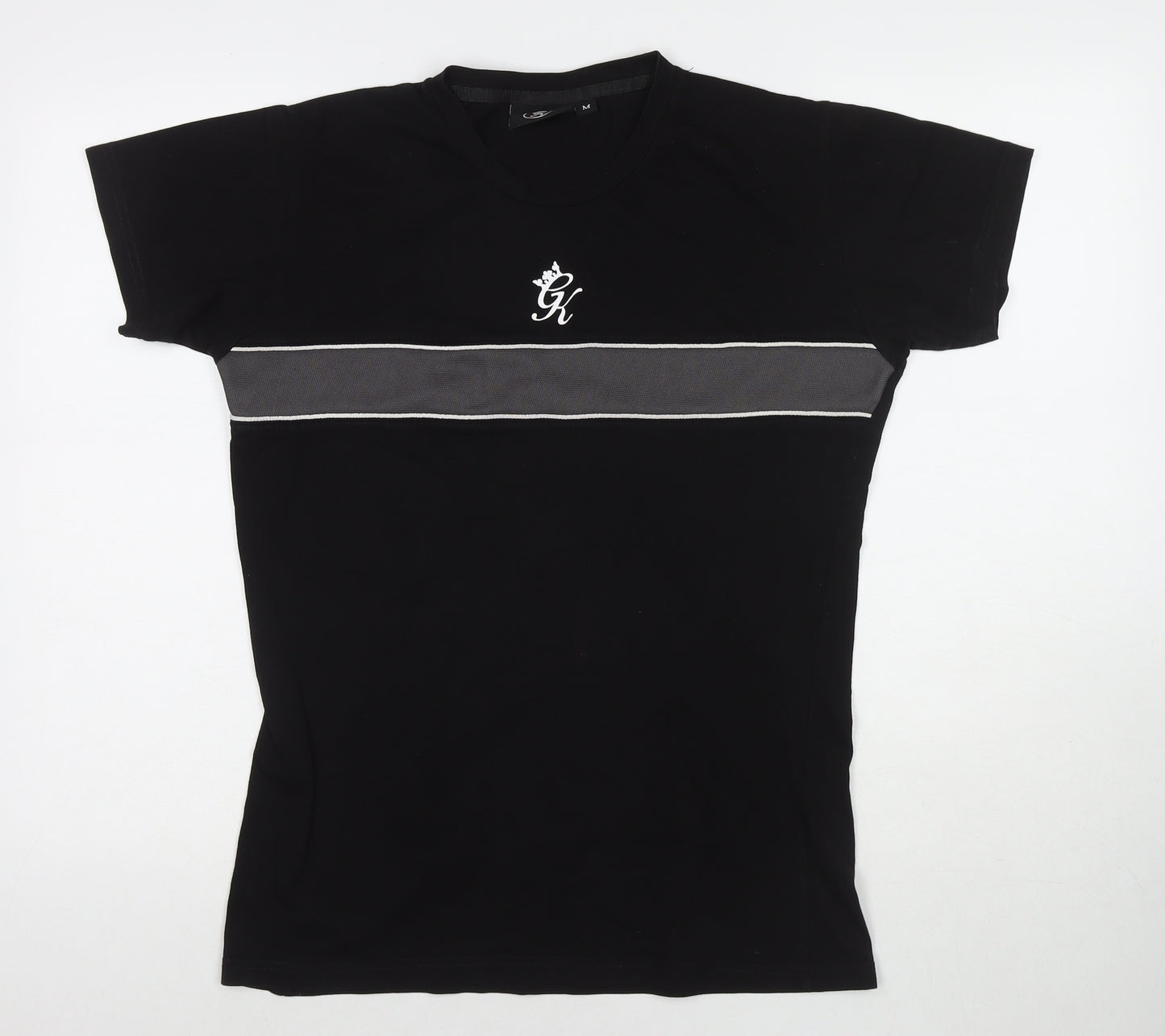 Gym King Mens Black Cotton T-Shirt Size M Round Neck - Logo